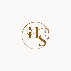 circle fows wedding logo monogram elegant style letter luxurius feeling with flow HS