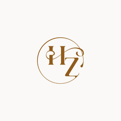 circle fows wedding logo monogram elegant style letter luxurius feeling with flow HZ