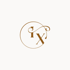 circle fows wedding logo monogram elegant style letter luxurius feeling with flow IX