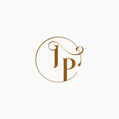 circle fows wedding logo monogram elegant style letter luxurius feeling with flow JP