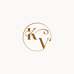 circle fows wedding logo monogram elegant style letter luxurius feeling with flow KV