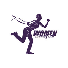 Women Running logo design vector. Silhouette Woman Running Template Illustration