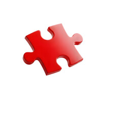 Single Red 3D Puzzle Piece on Black Background jigsaw puzzle connector