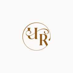luxurius feeling with flow UR monogram elegant style letter circle fows wedding logo