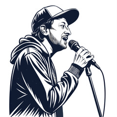 Outstanding Create Bold Stroke Live Streamer Talking Into Artistic Expression Excellence Cool Refreshing Aesthetic Ideal for Editorial Content Creation Professional Grade Creative Asset Collection Cre