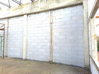 Hebel brickwork. Hebel brick wall structure. Hebel brick background and texture