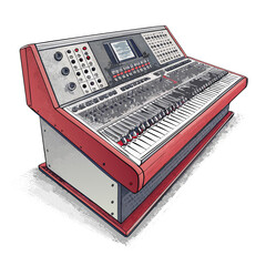 Fantastic Create Bold Stroke Mixing Console with Built Original Concept Design Mysterious Intriguing Appeal Great for Content Marketing Strategy High-Impact Visual Communication Tool Creative Asset