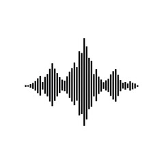 Illustration of abstract sound wave graphic isolated on white background
