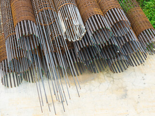 Rebar cages for concrete column reinforcement
