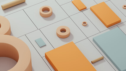 Background of dynamic forms in abstract geometric 3D design