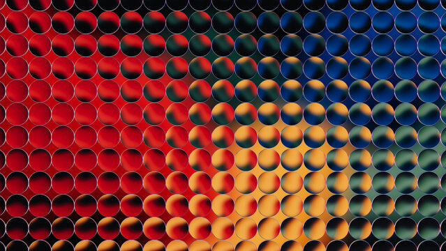 Vibrant abstract background with dynamic 3D shapes