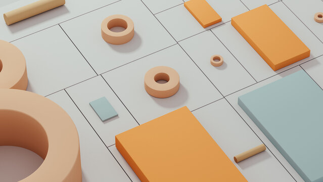 Background of dynamic forms in abstract geometric 3D design