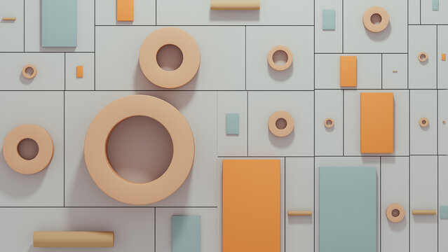 Background of dynamic forms in abstract geometric 3D design