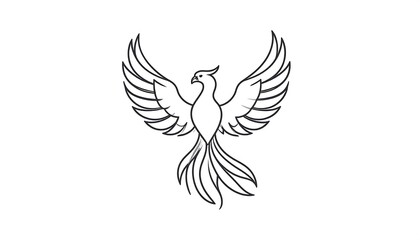 Obraz premium Outline drawing of a phoenix