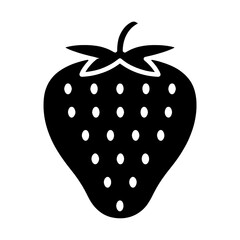 Fototapeta premium Black strawberry silhouette icon