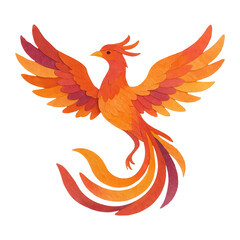Fototapeta premium PNG Vibrant mythical phoenix illustration.
