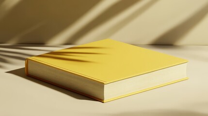 premium educational book render, warm yellow binding, pristine page edges, balanced book composition, natural shadow casting, detailed 3d modeling, contemporary minimal aesthetic, seamless studio