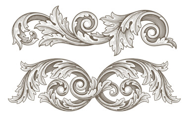 Vintage Baroque Victorian frame border flower pattern vector floral engraved scroll ornament leaf retro decorative design tattoo black and white filigree calligraphic heraldic shield swirl