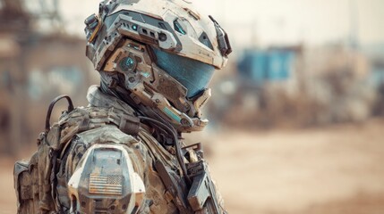 Futuristic soldier in tactical gear