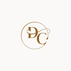 monogram elegant style luxurius feeling with flow DC circle fows wedding logo letter