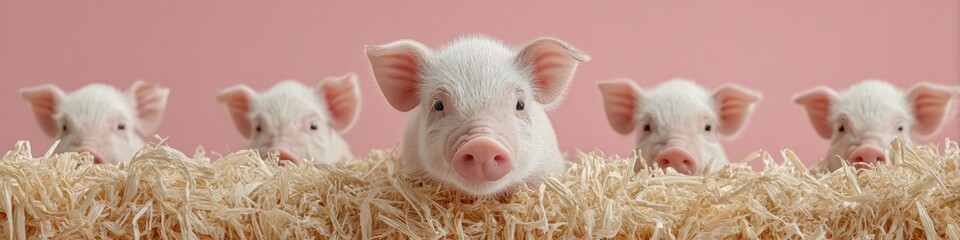 Fototapeta premium Authentic County Fair Day Day Piglet Race Premium Summer Rural Entertainment for Family-Friendly Holiday Marketing Campaigns and State Fair Advertising