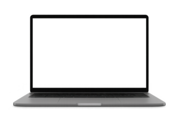 Modern silver laptop showing transparent screen on checkered background