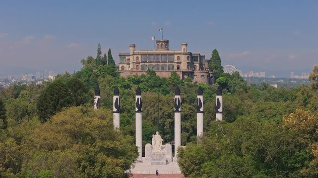 Historic Chapultepec Castle Surrounded by Forest in Mexico City