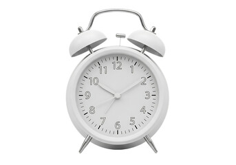 Classic twin bell alarm clock isolated on transparent background