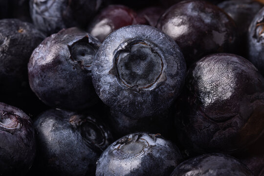 Closeup Macro Photo of a Pile of Blueberries