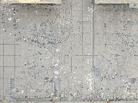 Abstract Gray Square Tile Mosaic Rooftop Pattern