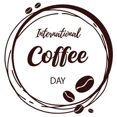 Stylish International Coffee Day Logo Design