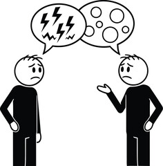 Conflict resolution stick figures communication disagreement