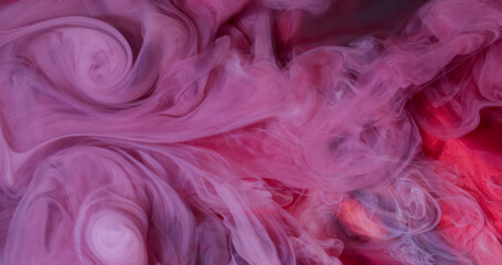 Fototapeta premium Paint smoke. Blur vapor texture. Defocused purple pink colorful blast flow cloud fume powder on abstract art dark black background.