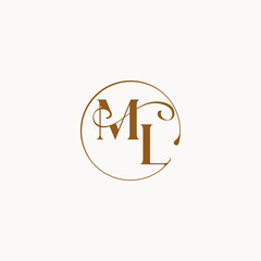 monogram elegant style luxurius feeling with flow ML circle fows wedding logo letter