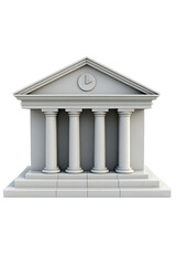 Obraz premium Classic style building facade with columns and steps.