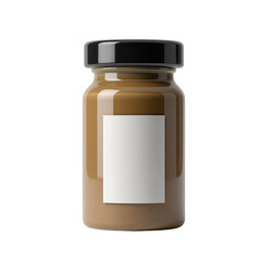 Empty glass jar with blank label.