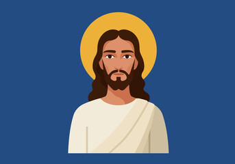 Illustrated depiction of Jesus Christ with halo.