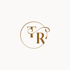 monogram elegant style luxurius feeling with flow TR circle fows wedding logo letter