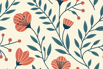Charming seamless pattern design with vibrant color elements