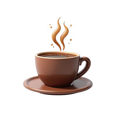 Obraz premium A steaming cup of coffee on a saucer.