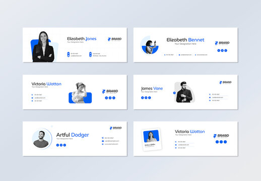 Modern and Clean Email Signature Design Template Layout