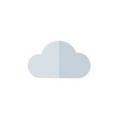 Simple cloud icon design in flat style with light blue color for weather and web elements