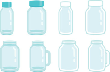空き瓶のイラストセット