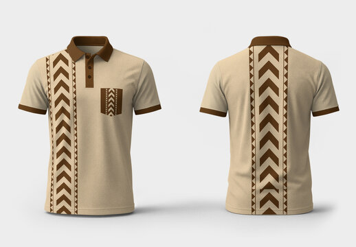 Men's Fashion Short Sleeve Polo T-Shirt Design Template