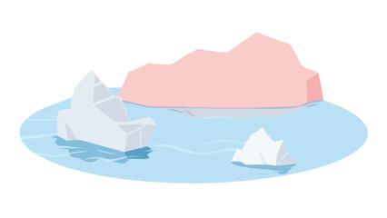 Iceberg arctic antarctica ocean glacier melting polar climate change global warming sea ice landscape scene vector