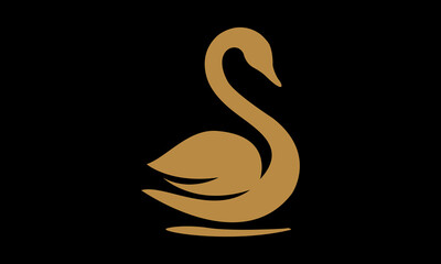 Elegant Golden Swan Logo	