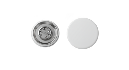 Two oval metal objects one open with gears isolated on transparent background