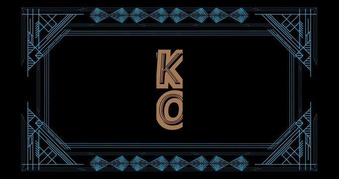 Art deco Back to School text with gold frames, decorative lines borders animation and geometric golden video.