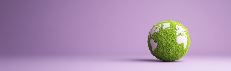 On a purple background, to the right is a green globe