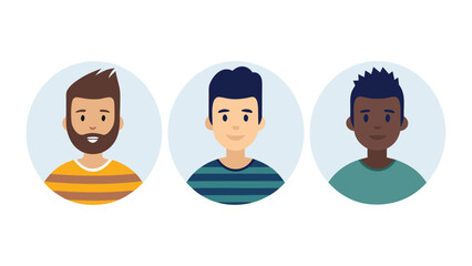Fototapeta premium Cartoon people set for family, business, and couples with unique looks, vector art icon illustration clipart on white background.